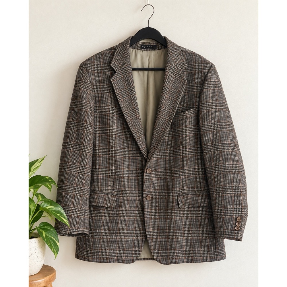 Vintage Britanny Wool Herringbone Blazer 46 Long Corpcore Heritage Dark Academia